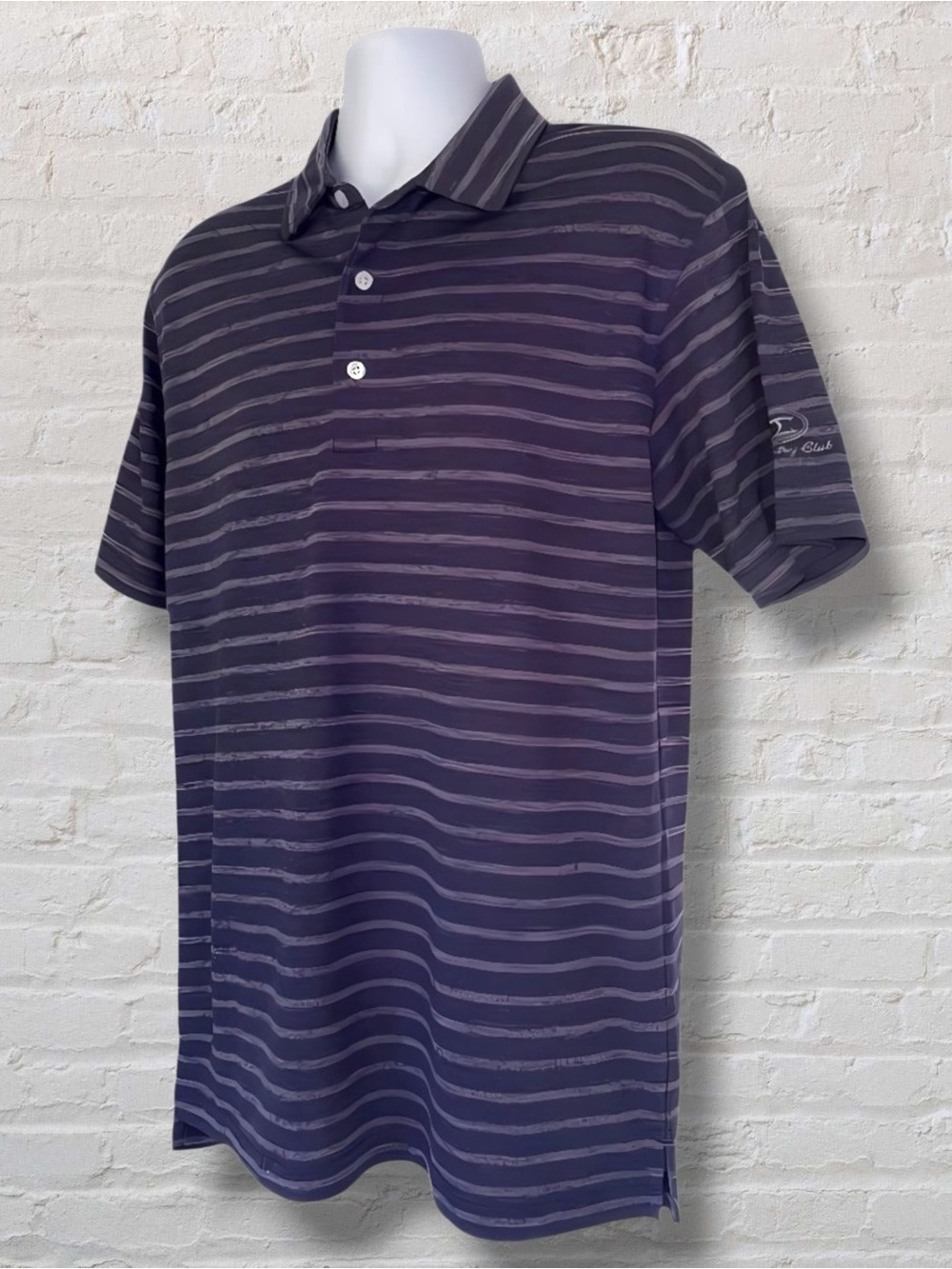 Dunning Golf Polo Shirt Purple Striped Men’s Medium The Country Club at DC Ranch